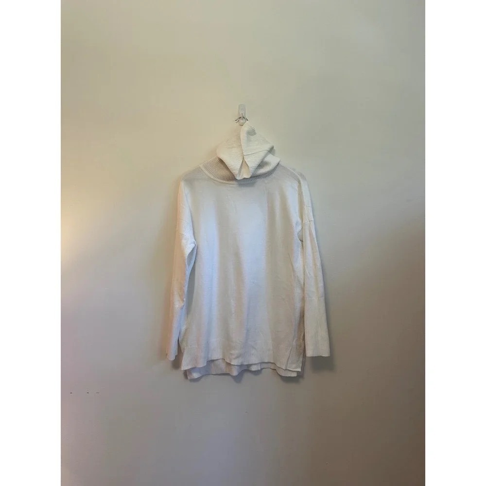 French Connection White Turtleneck Tunic Sweater | Size Small